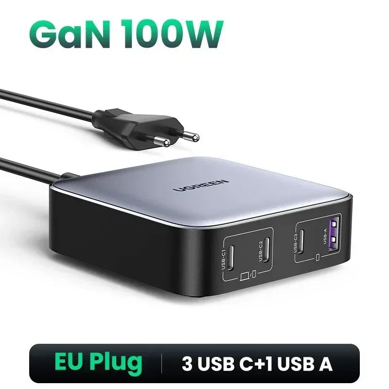 UGREEN 65W GaN Fast Charger 5-in-1 USB-C Desktop Power Adapter - 37