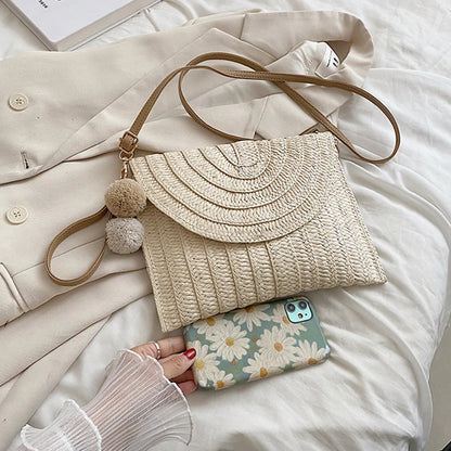 Luxury Woven Summer Straw Clutch