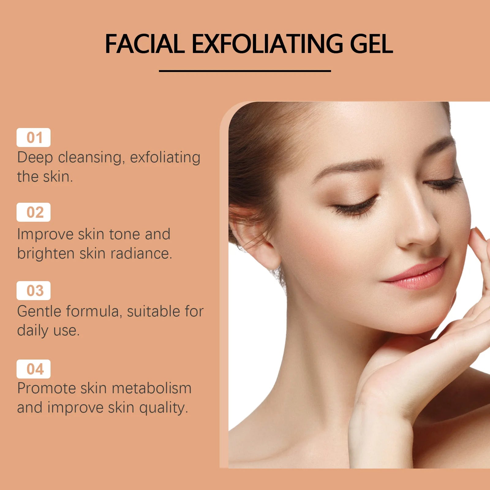 Orange Vitamin C Facial Exfoliating Gel for Deep Cleansing & Brightening - 5