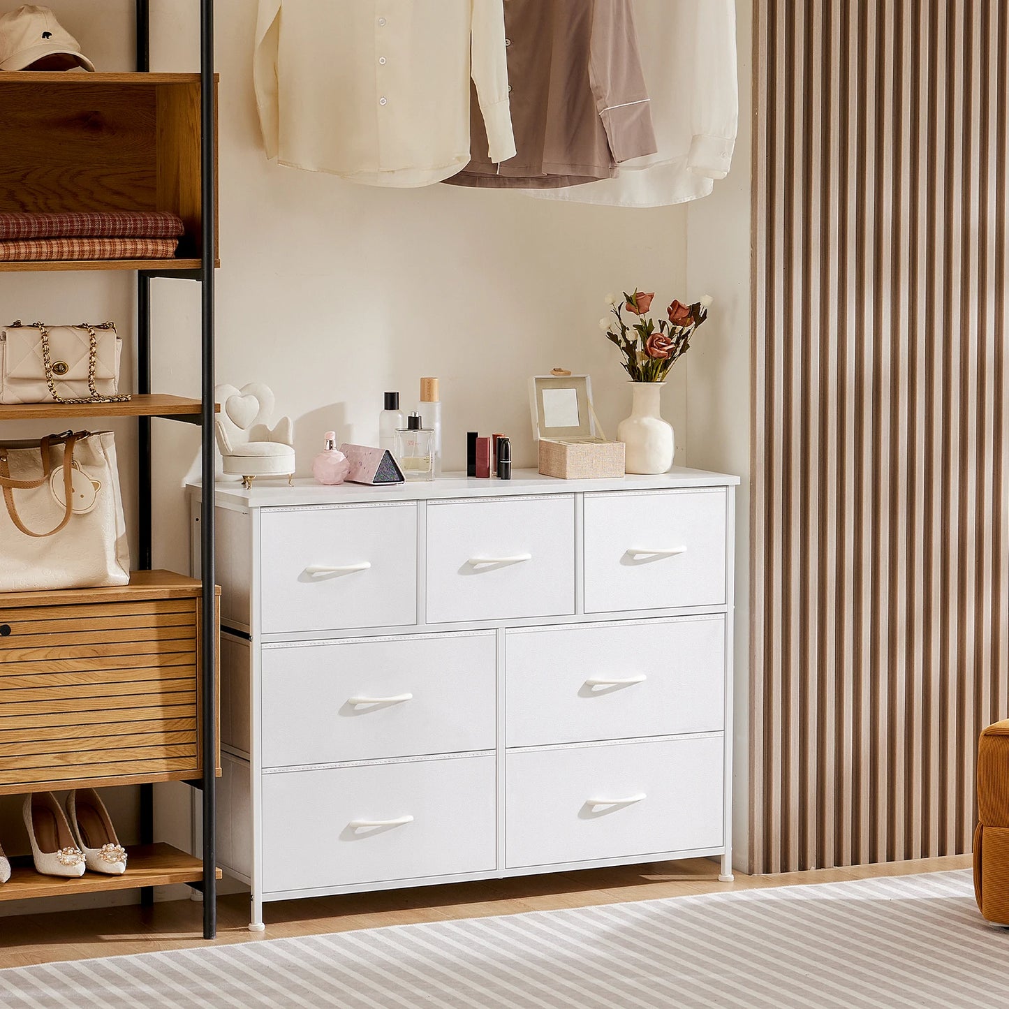 Modern Fabric Storage Dresser - 5, 7, or 10 Drawer Bedroom Closet Organizer