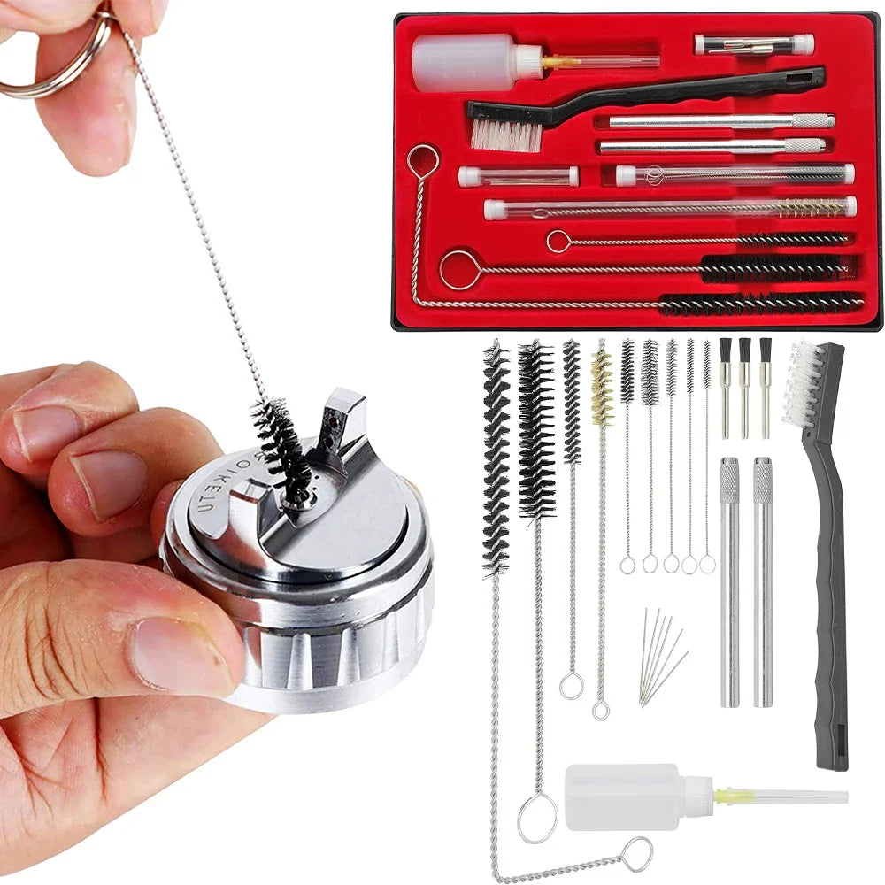 23-Piece Spray Gun & Airbrush Cleaning Kit - HVLP Paint Sprayer Detail Tool Set
