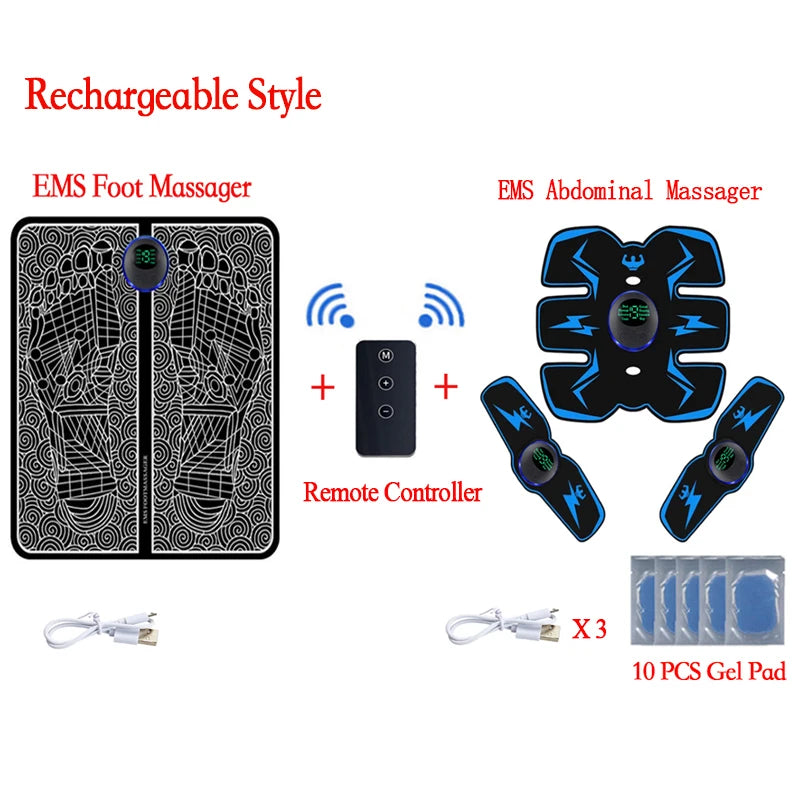 EMS Foot Massager Mat - Portable Electric Muscle Stimulation Therapy - 21