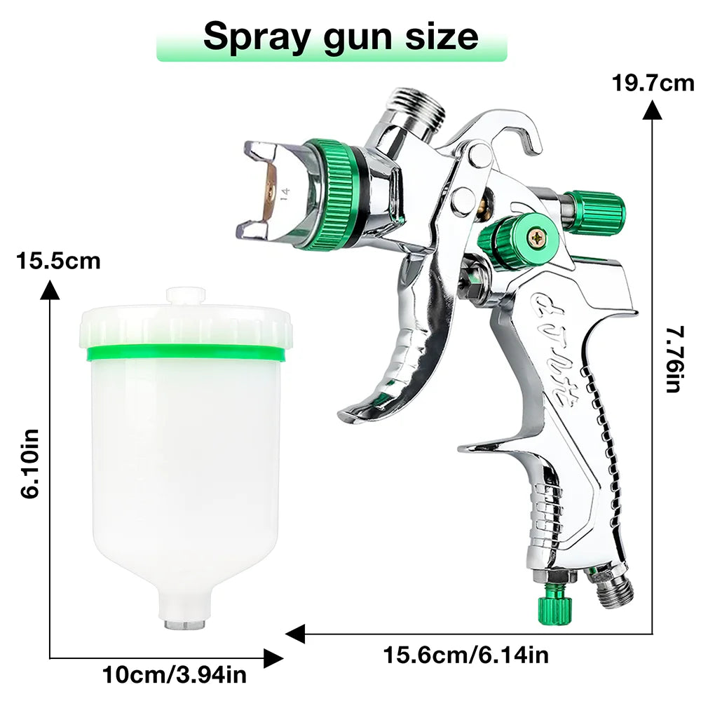 Professional HVLP Air Spray Gun Kit - Auto & Home Paint Sprayer with 600ml Cup - 4