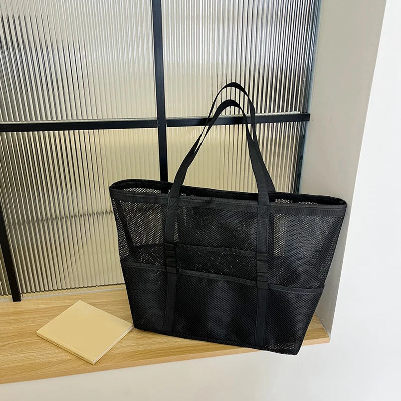 Luxury Canvas Mesh Beach Tote