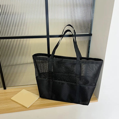 Luxury Canvas Mesh Beach Tote