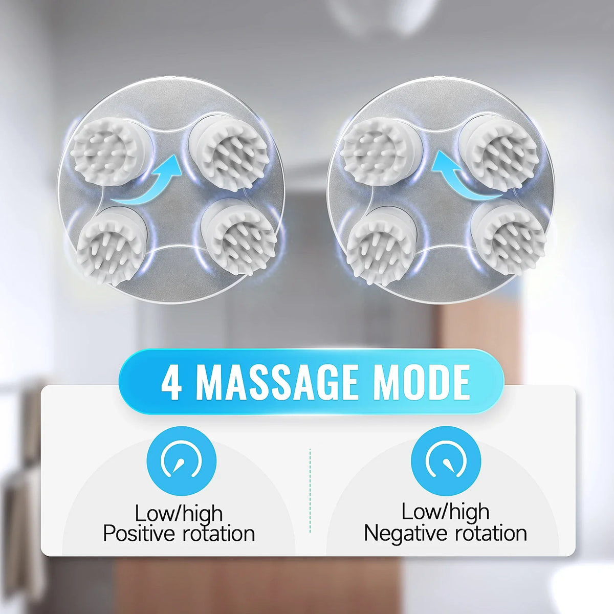 Electric Scalp & Body Massager - Portable Waterproof Deep Tissue Kneading Tool