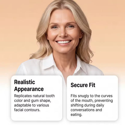 Full Mouth Silicone Denture Set - Natural Lifelike Smile & Comfortable Fit