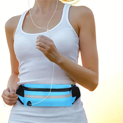 Slim Running Waist Belt - Waterproof Elastic Phone Pouch for Sports