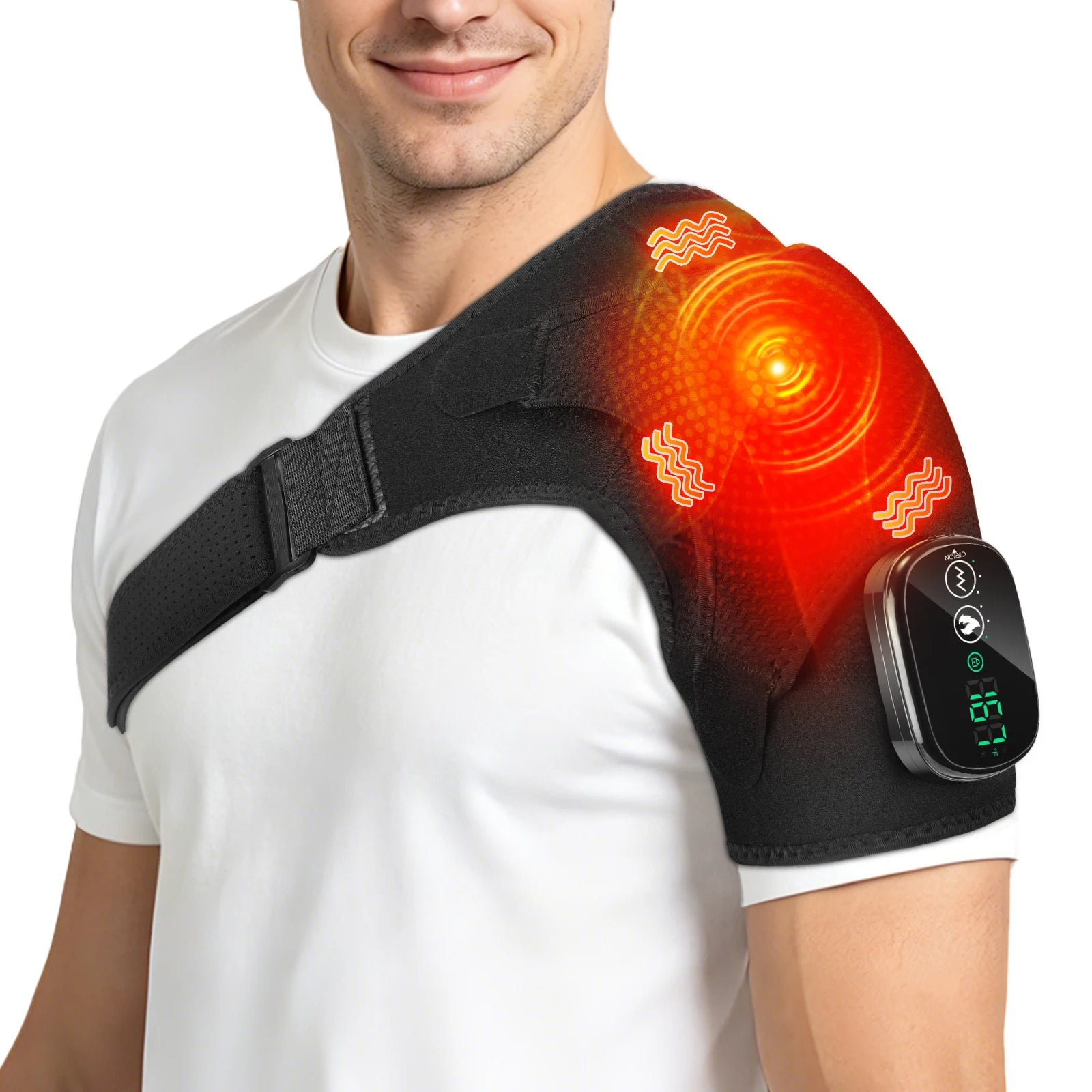Cordless Shoulder Massager with Heat and Vibration for Pain Relief - 18