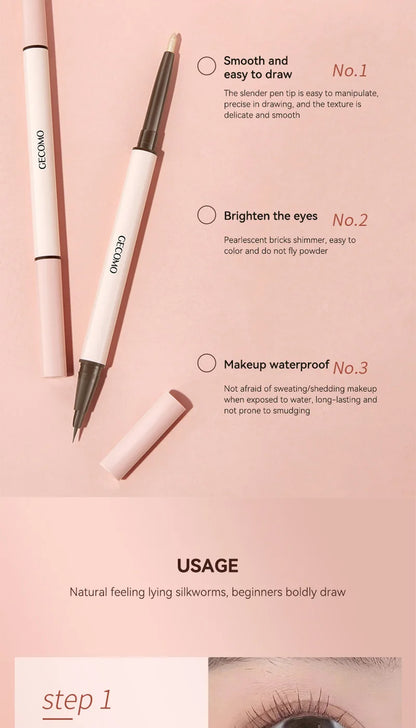 Double-Headed Waterproof Eyeliner & Silkworm Highlighter Pen