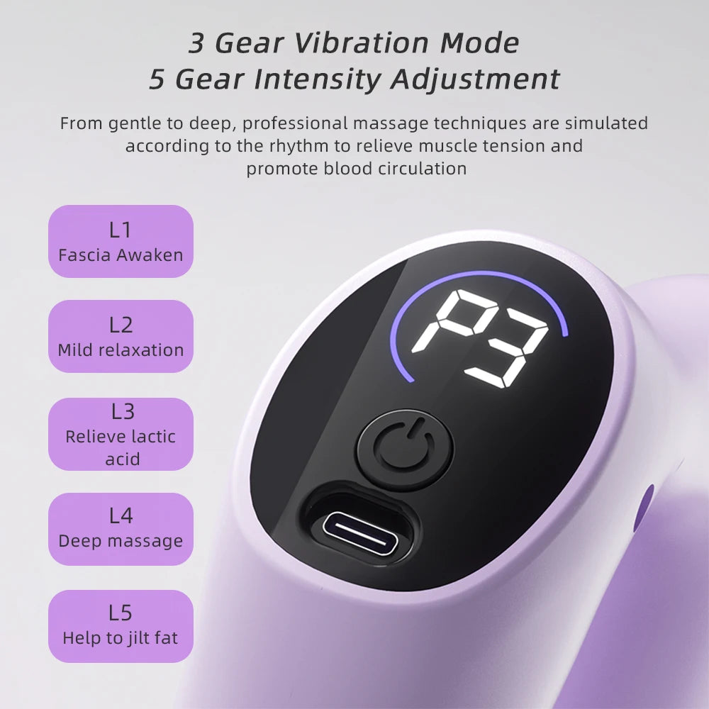 Electric Fascia Ring Wearable Vibration Massager for Waist Belly & Deep Tissue Pain Relief