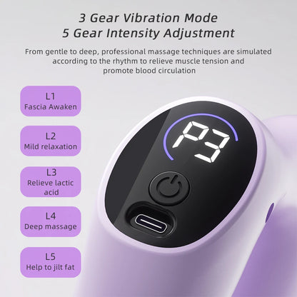 Electric Fascia Ring Wearable Vibration Massager for Waist Belly & Deep Tissue Pain Relief