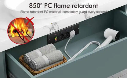 EU Desktop Power Strip with 5 AC Sockets & 4 USB Ports - 3250W Fast Charge