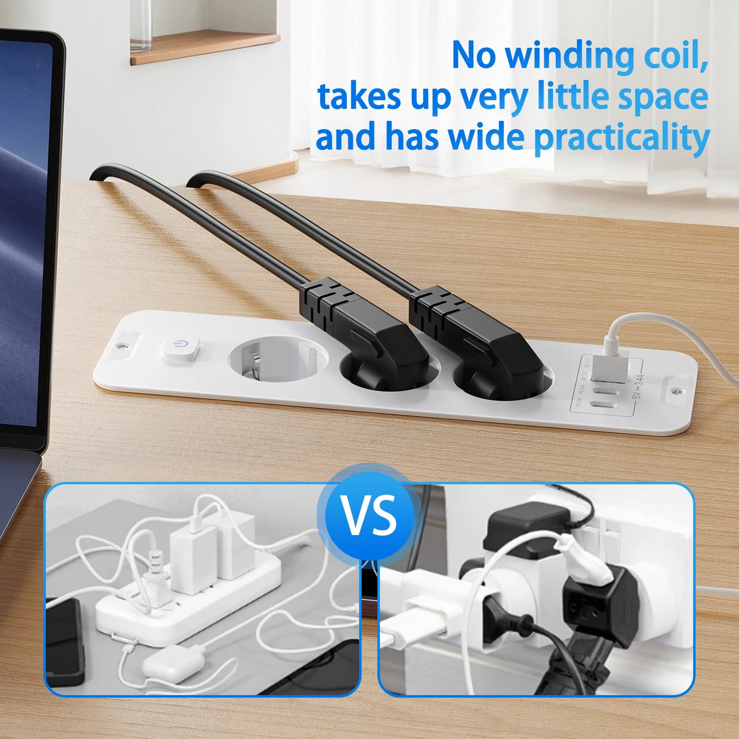 7-in-1 Ultra-Thin Desktop Power Strip with 20W USB-C Fast Charging - 17