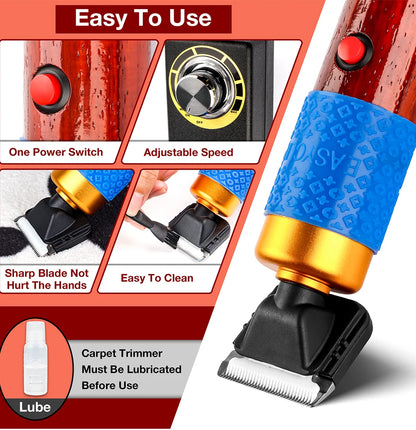 200W Professional Carpet Tufting Shears & Trimmer with Shearing Guide