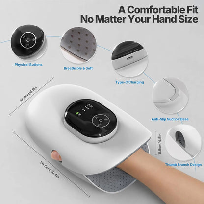 Smart Wireless Hand Massager with Heat and Airbag Compression