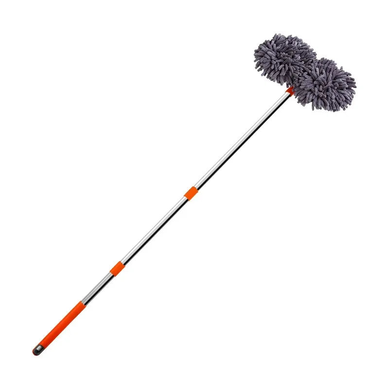 Dual Head Telescopic Car Wash Mop - Microfiber Cleaning Brush - 27