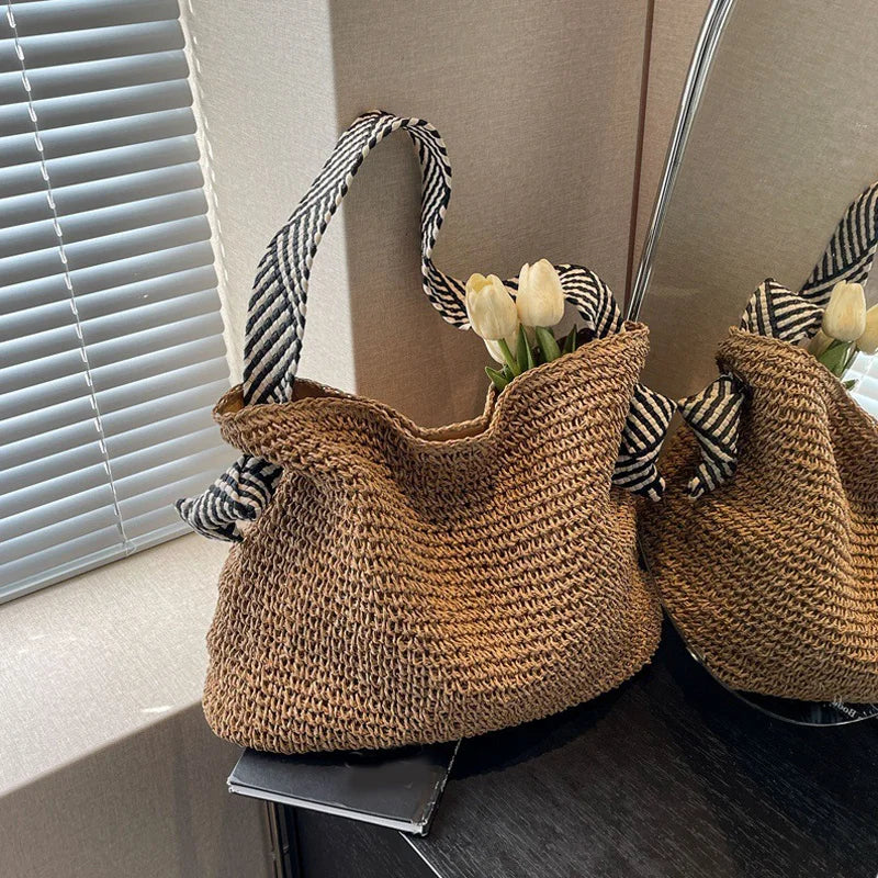 Luxury Woven Straw Beach Tote