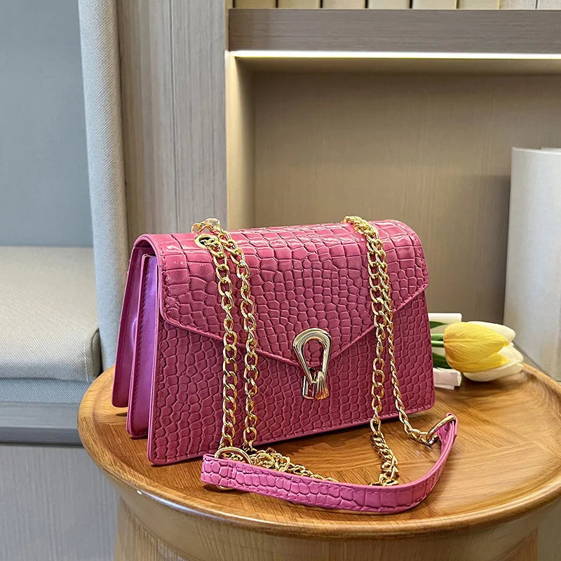 Luxury Croco Chain Shoulder Bag