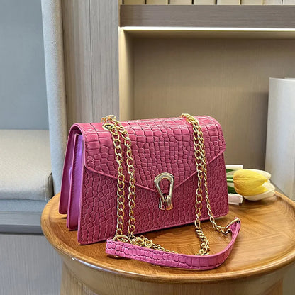 Luxury Croco Chain Shoulder Bag