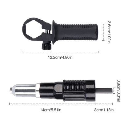 Electric Drill Rivet Gun Adapter - 2.4-4.8mm Hex Shank Cordless Riveter Tool Attachment
