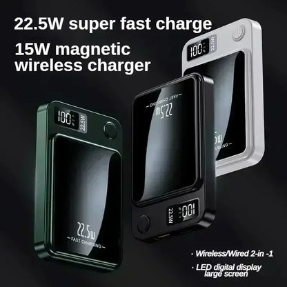 Magnetic Wireless Portable Power Bank - Fast Charging External Battery