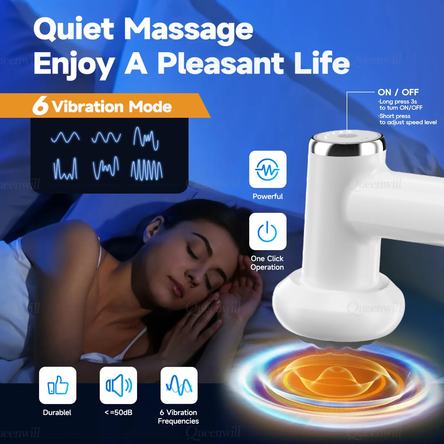 Portable Deep Tissue Body Shaping Massager - Rechargeable Muscle Massage Gun - 5