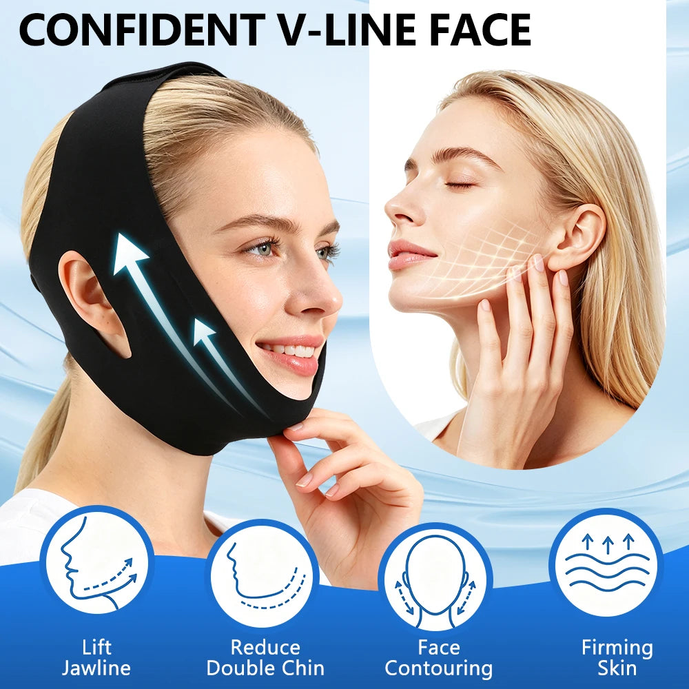 Reusable Face Ice Pack V-Line Lifting Bandage for Chin & Jawline Skin Care - 11