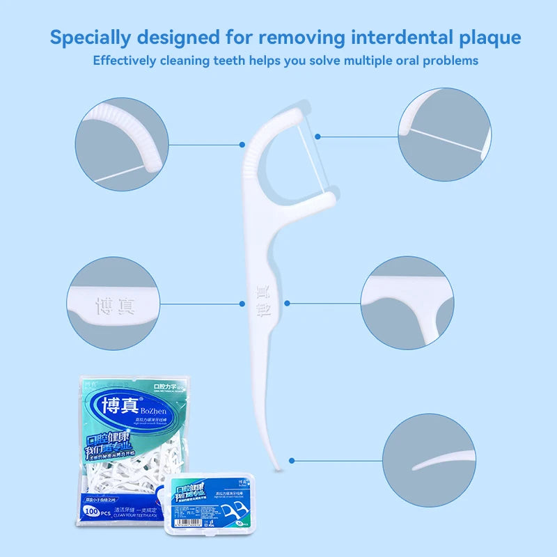 Portable Dental Floss Picks with Dispenser Case for Easy Oral Care - 13