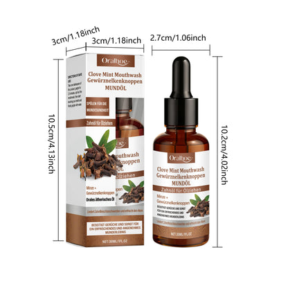 Clove Mint Oral Rinse & Teeth Whitening Oil - Natural Plaque & Bad Breath Remover