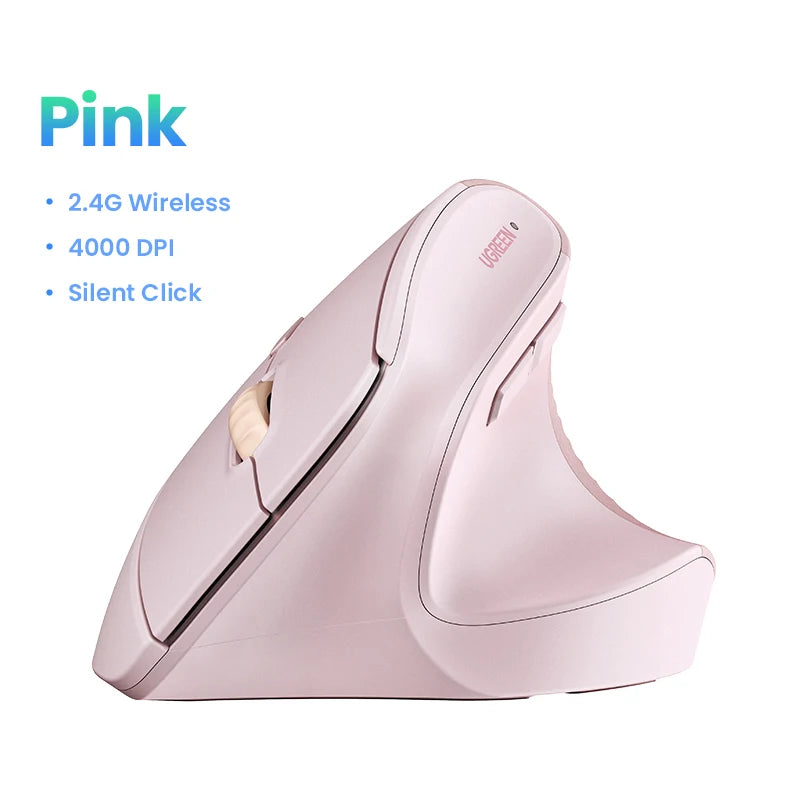 Ergonomic Vertical Wireless Mouse - Bluetooth & 2.4G 4000DPI Silent Mouse