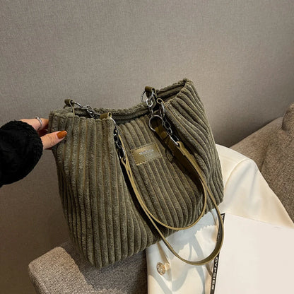 Luxury Casual Corduroy Tote