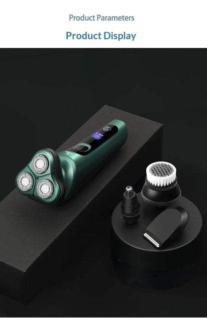 9D Floating Head Electric Shaver - Waterproof Rechargeable Razor