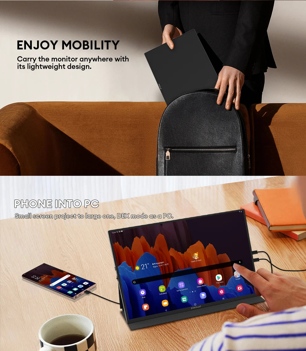 10.5" 1920x1280 Portable Touchscreen Monitor - 100% sRGB & 420 Nits - 10