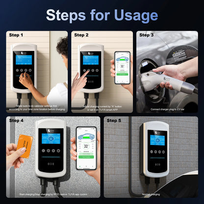 Feyree Smart EV Charging Station - WiFi App Control & Dynamic Load Balancing