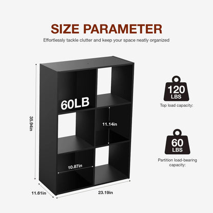 9-Cube Wooden Storage Organizer - Modern Open Bookshelf & Display Unit