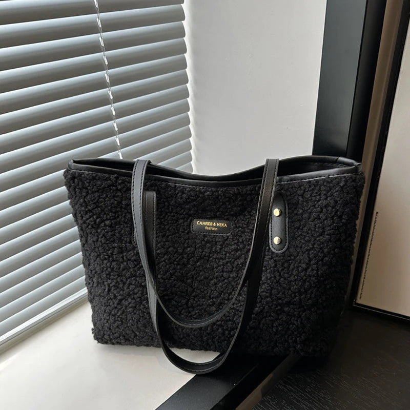 Luxury Lamb Wool Tote Bag