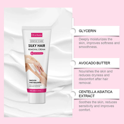 Gentle Body Hair Removal Cream & Soothing Aftershave Oil Set