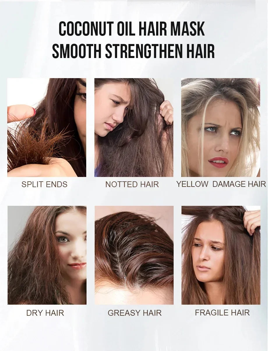Keratin Collagen Deep Repair Hair Mask - Smooth, Shiny & Frizzy Hair Treatment - 8