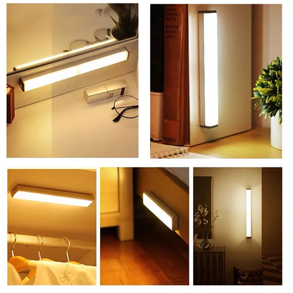 Wireless Motion Sensor LED Under Cabinet Light - USB Rechargeable Dimmable Closet Bar