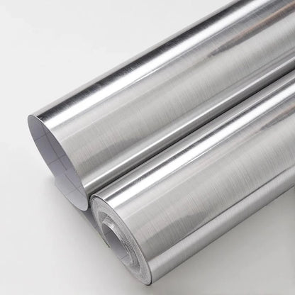 Stainless Steel Contact Paper - Peel & Stick Brushed Silver Vinyl