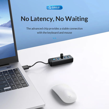 4-Port USB 3.0 Hub High-Speed Data Splitter for PC Laptop Desktop