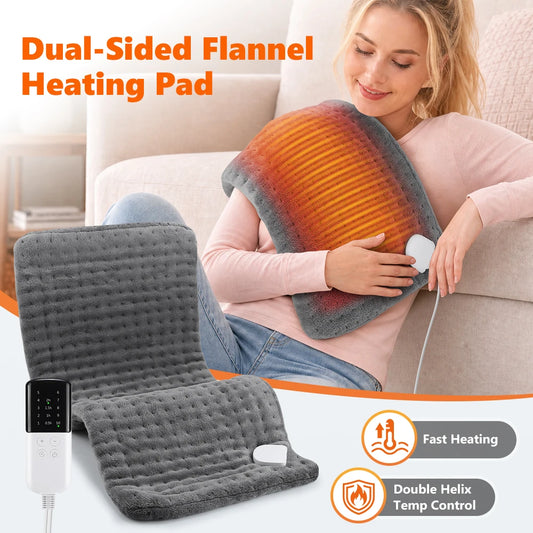 Electric Heating Pad for Back & Joint Pain Relief with Adjustable Heat & Timer