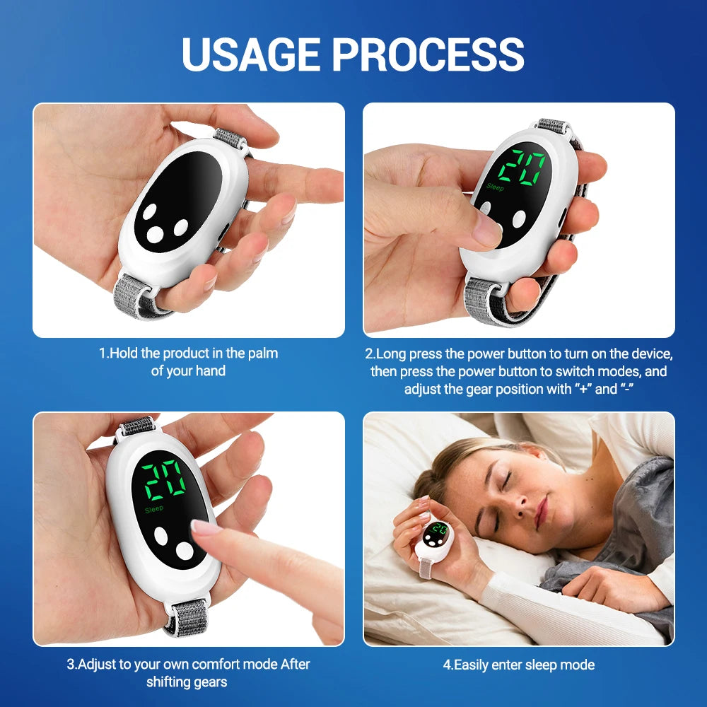 Microcurrent Handheld Sleep Aid Device - Anxiety & Stress Relief Massager - 8