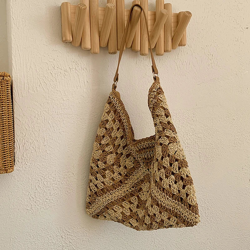 Luxury Woven Straw Beach Bag