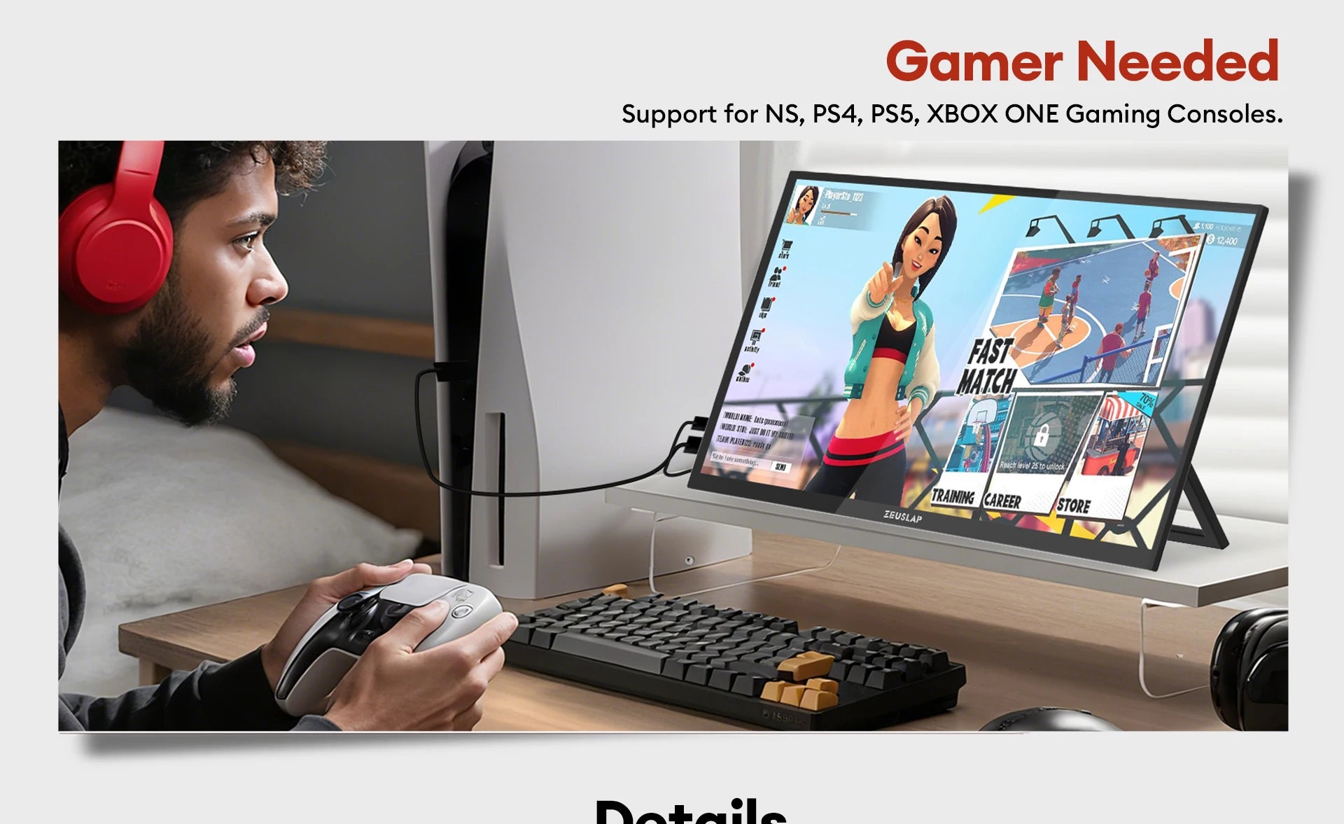 18.5" Touchscreen Portable Monitor 1080P IPS HDR Ultra-Slim Display - 15