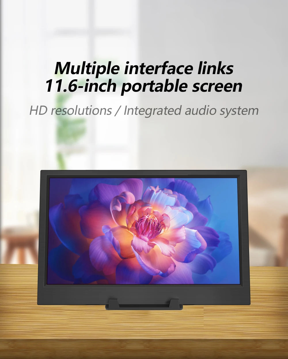 11.6" Portable Gaming Monitor – HD Laptop Display with Type-C & Speakers - 7
