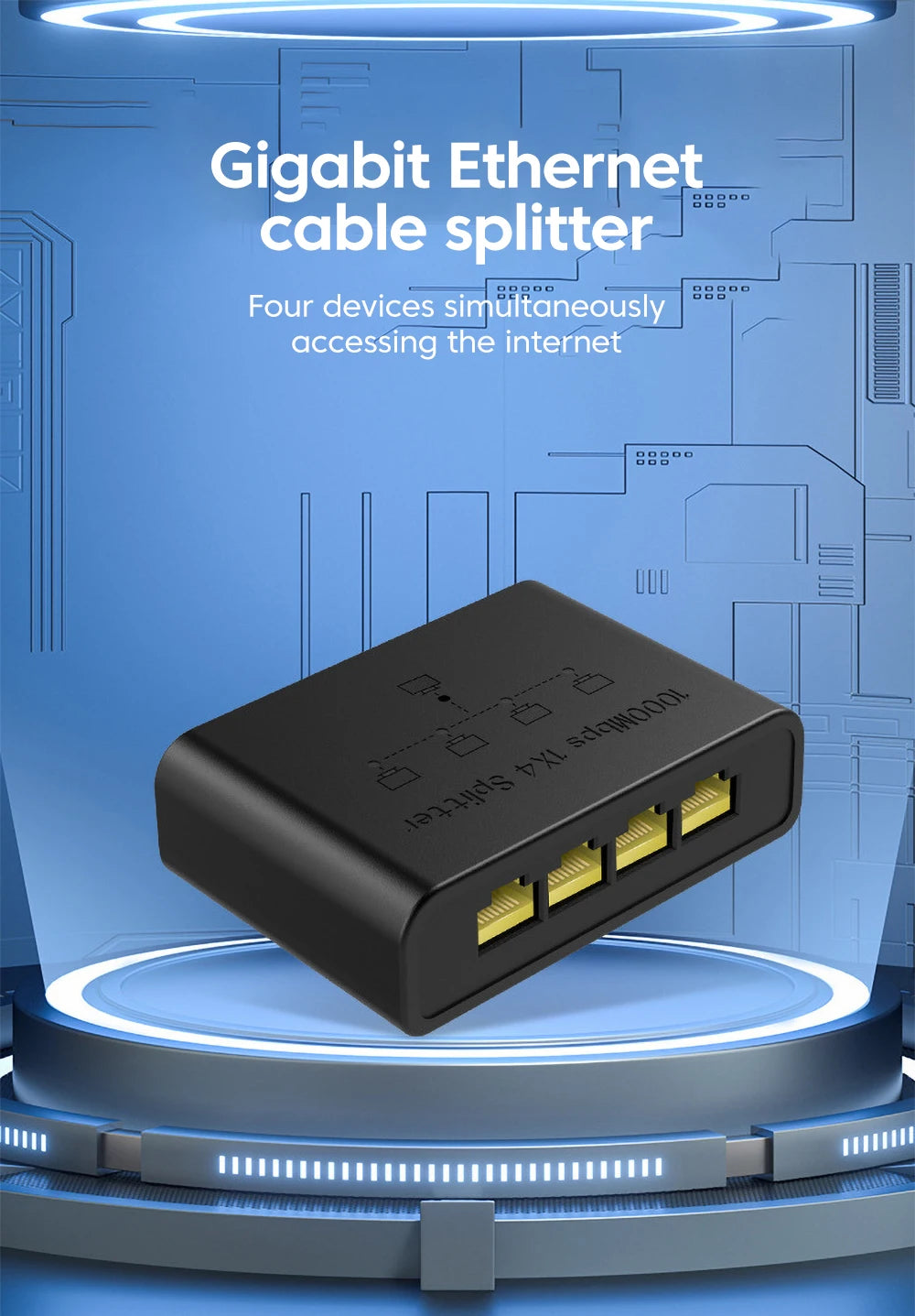 5-Port Gigabit Ethernet Switch - High-Speed RJ45 Network Splitter & Adapter - 7