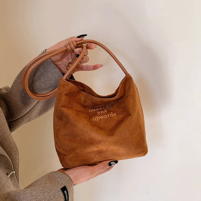 Luxury Retro Suede Shoulder Bag