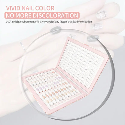 160 Colors Nail Swatch Book & False Nail Tips Display Chart